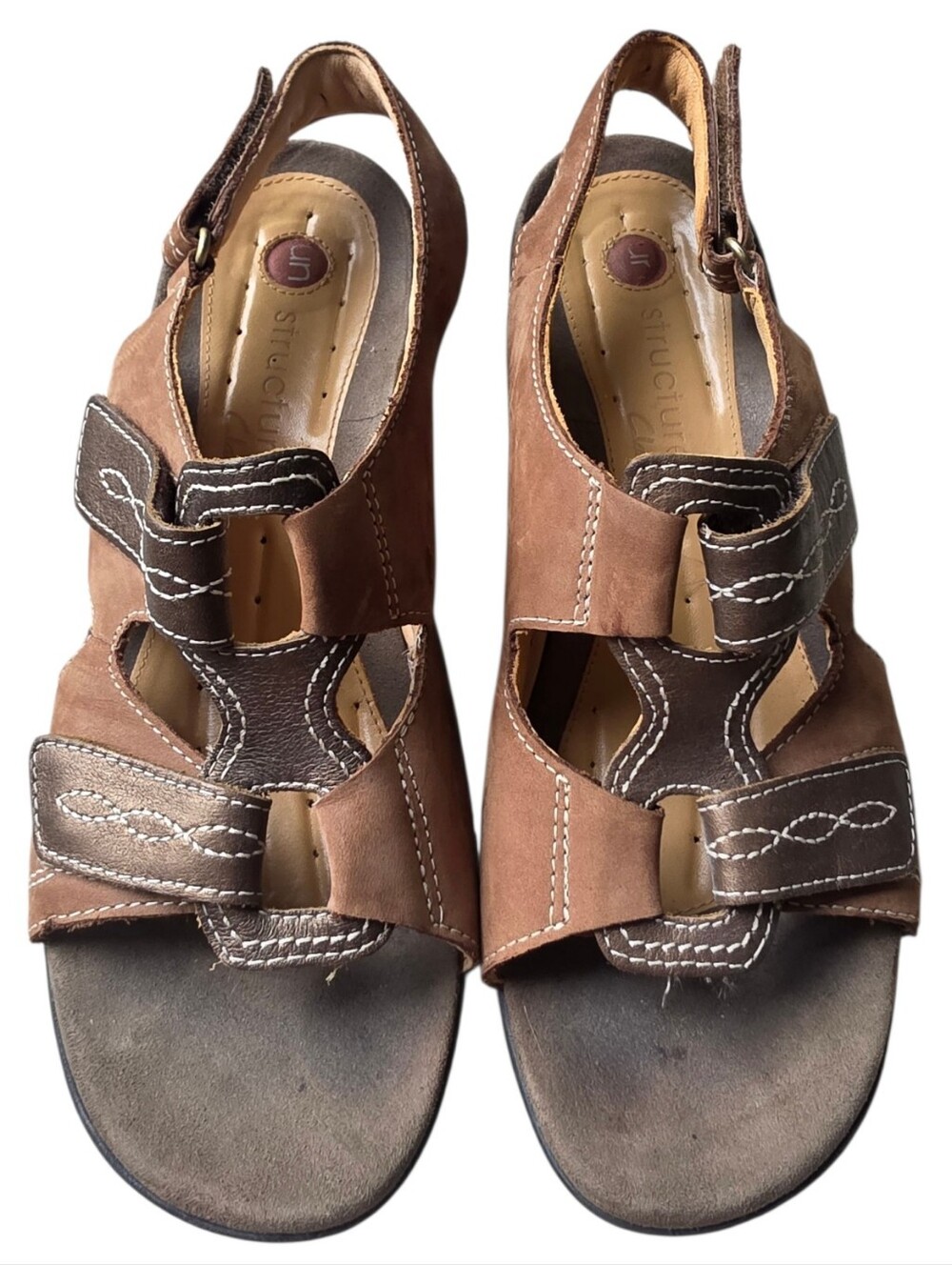 Clarks Unstructured Women's Brown Leather Comfort Sandals